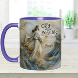 With God All Things Is Posible - Personalized Christian Accent Mug