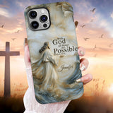 Avec Dieu - Coque de téléphone personnalisée avec impression chrétienne intégrale