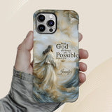 Avec Dieu - Coque de téléphone personnalisée avec impression chrétienne intégrale
