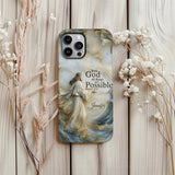Avec Dieu - Coque de téléphone personnalisée avec impression chrétienne intégrale
