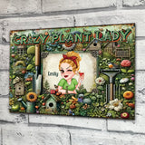 Crazy Plant Lady - Personalized Gardening Rectangle Metal Sign