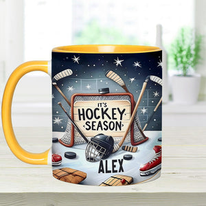 It's Hockey Season - Personalized Hockey Accent Mug