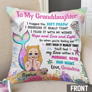 Personalized Granddaughter Daughter Mermaid Hug This Pillow - Personalized granddaughter Throw Pillow