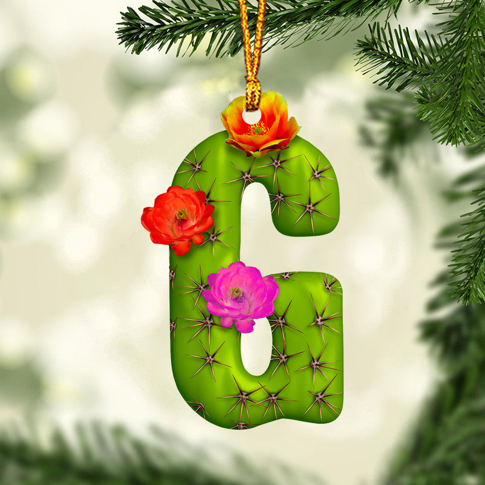 Cactus Letter - Personalized Cactus Ornament