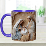 Mug personnalisé à thème chrétien - Scène de la Nativité