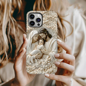 La Sainte Famille - Coque de téléphone personnalisée avec impression chrétienne intégrale