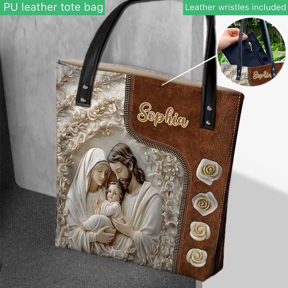 Sac fourre-tout chrétien personnalisé La Sainte Famille
