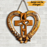 From Our First Kiss - Personalized Couple Custom Shaped Wood Sign