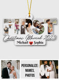 First Christmas Married - gift for husband, wife - Personalized Transparent Ornament