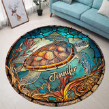 Love Turtles - Personalized Turtle Round Rug