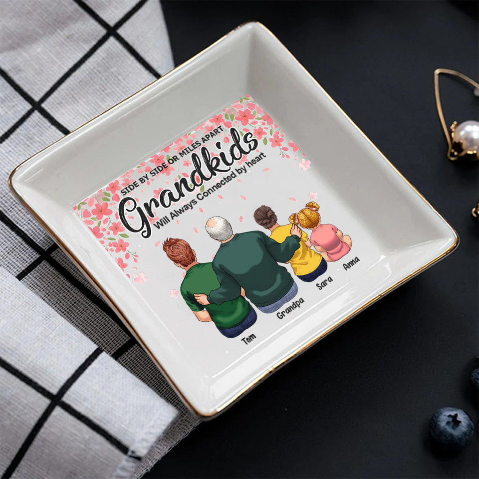 Side By Side - Gift for grandma, grandpa - Personalized Jewelry Dish