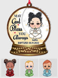May God Blessed You Always - Personalized Newborn Transparent Ornament