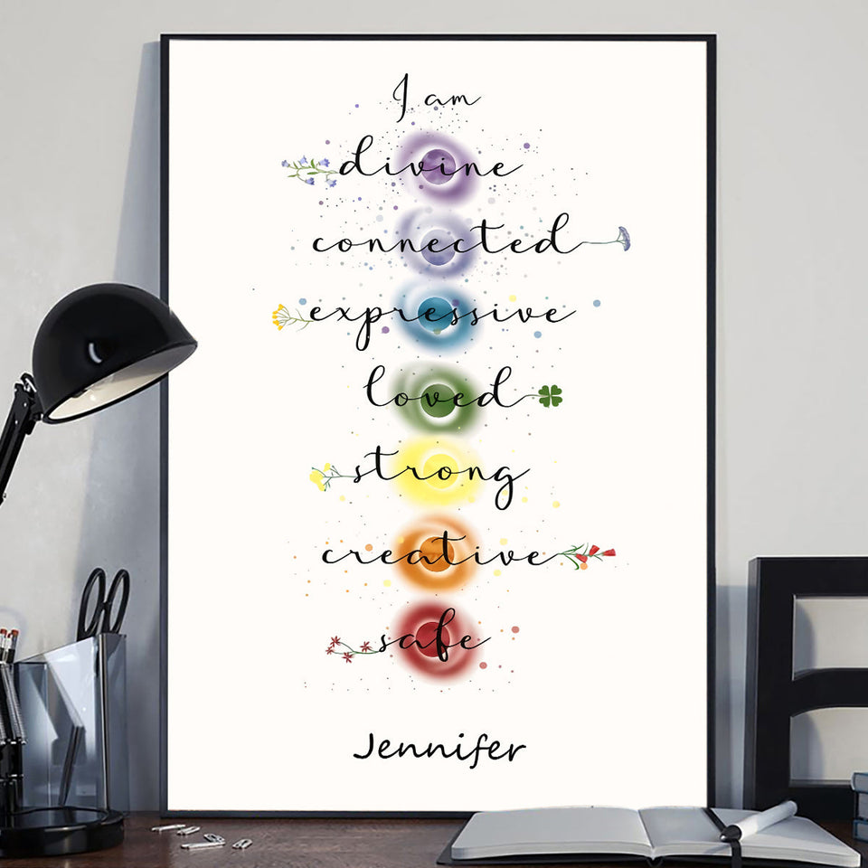 I Am Divine - Personalized Yoga Canvas And Poster