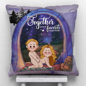 Together Is Our Favorite Place To Be - Personalized Camping Throw Pillow