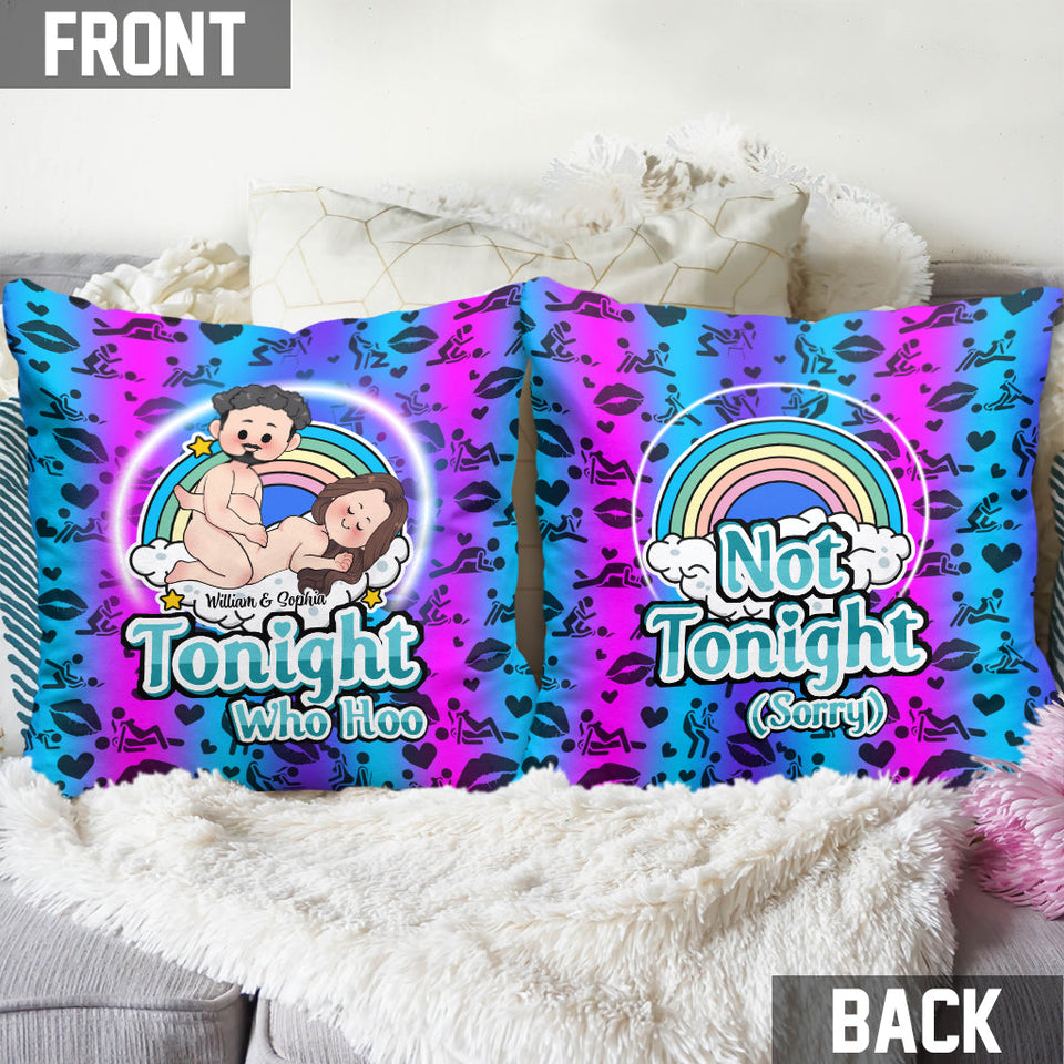 Tonight Who Hoo - Personalized Couple Throw Pillow