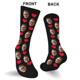 Custom Face Heart Pattern - Personalized Step Dad Socks