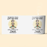 I’m Mostly Peace Love And Light - Personalized Yoga Candle With Wooden Lid