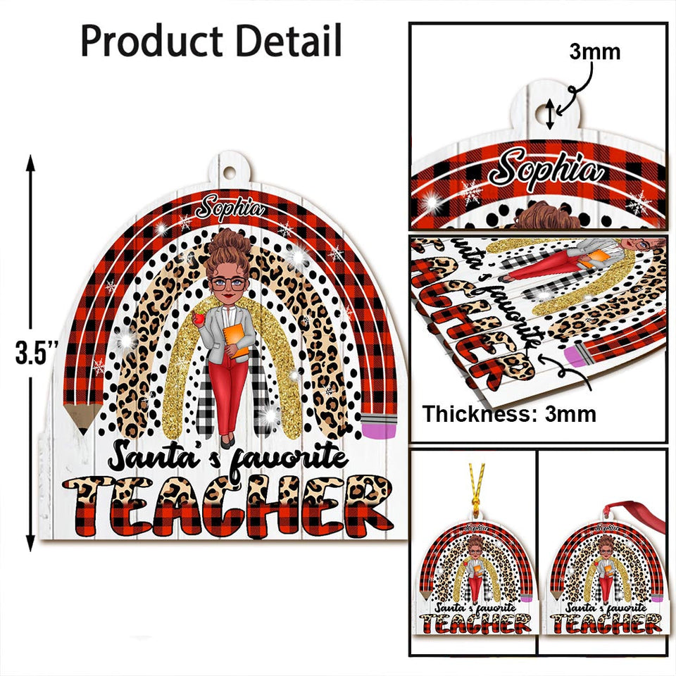 Santa's Favorite Teacher - Personalized Teacher Ornament