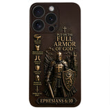Put On The Full Amor Of God, Gift for Christians - Personalized Christian 3D Embossed Leather Phone Case