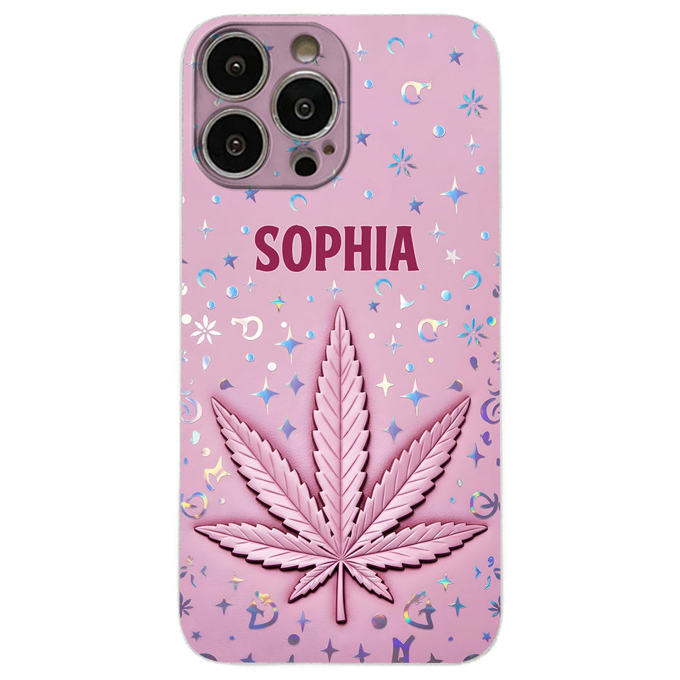 Stoner Chick - Personalized Weed Leather Phone Case