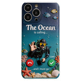 Tropical Sea Life - Personalized Scuba Diving 3D Embossed Leather Phone Case