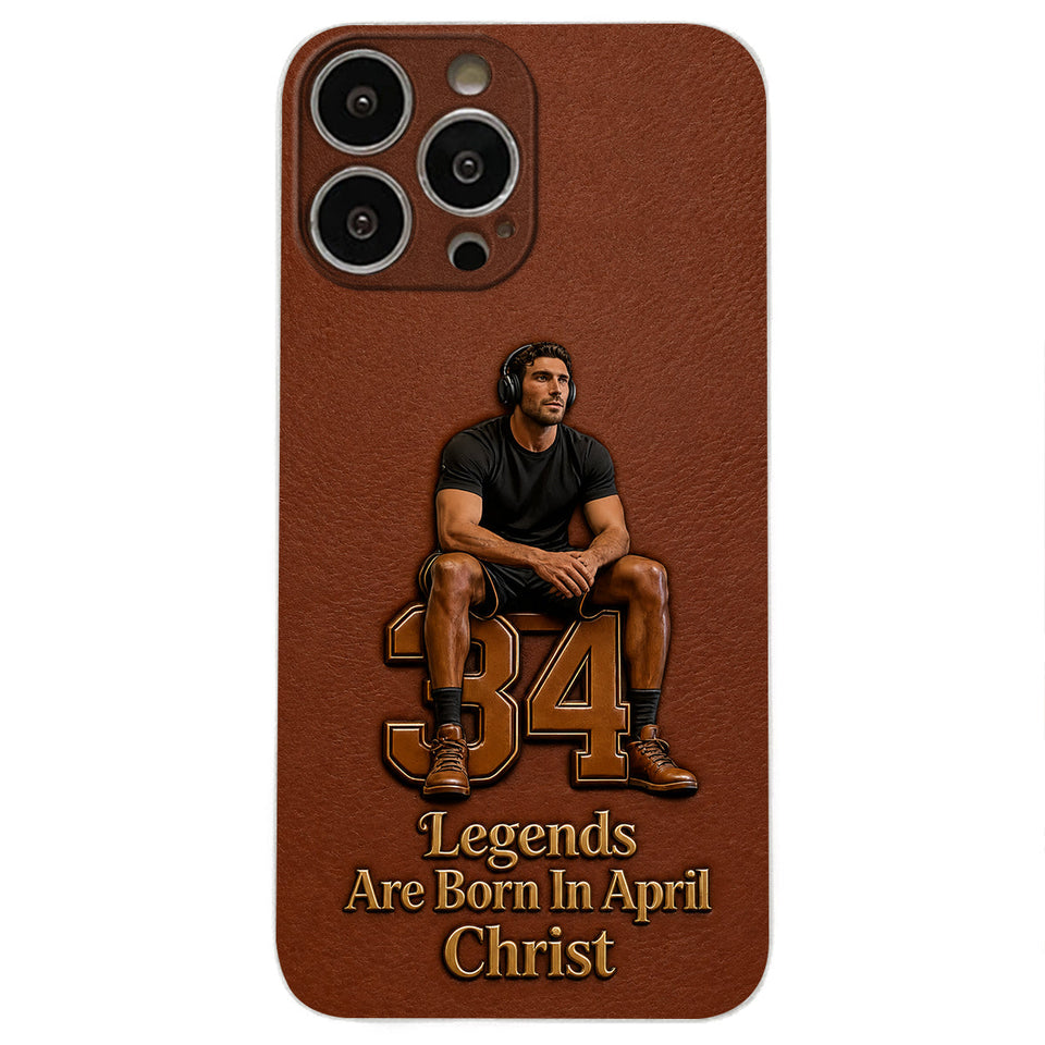 Happy Birthday Legends - Personalized Birthday 3D Embossed Leather Phone Case