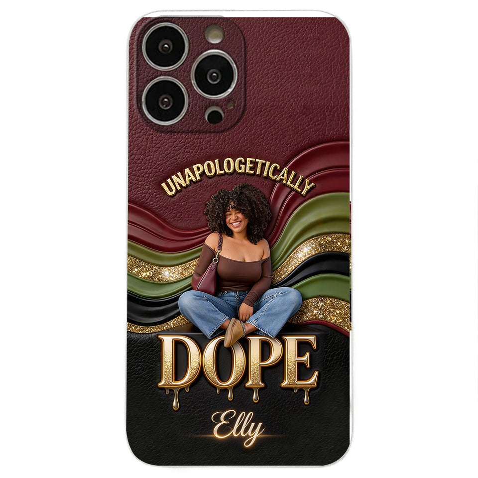 Happy Juneteeth, Black History, Black Pride - Personalized African American 3D Embossed Leather Phone Case