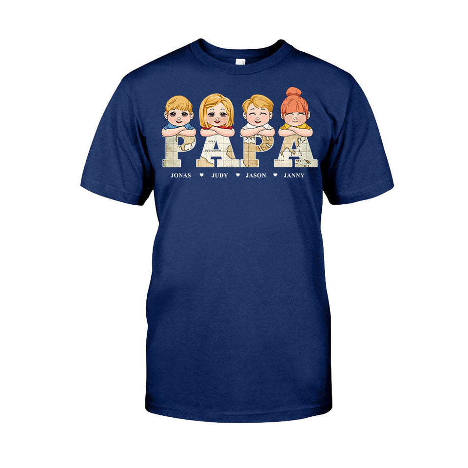 Vintage Map Title - Personalized Father T-shirt & Hoodie