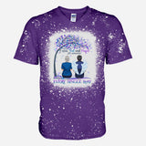 I Wear Teal And Purple - Personalized Suicide Prevention Bleached T-Shirt