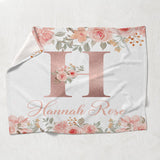 Floral Custom Name - Personalized granddaughter Blanket