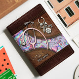 Pink Stethoscope - Personalized Nurse Passport Holder