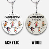 This Grandpa Belongs To - Personalized Grandpa Keychain