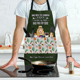 And Into The Garden I Go - Gardening gift for mom, wife, her, girlfriend, grandma, dog lover, cat lover - Personalized Apron