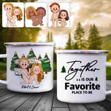 Together Is Our Favorite Place To Be - Personalized Camping Enamel Mug