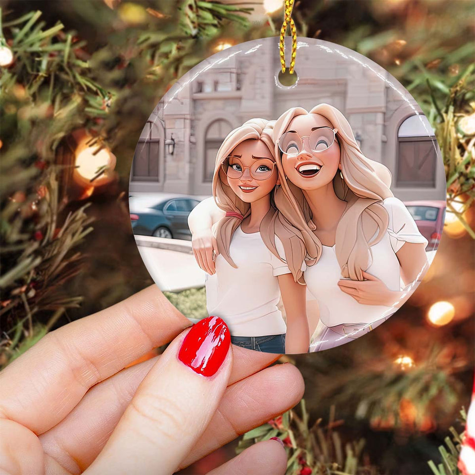 Congrats On Being My Favorite - Gift for friend - Personalized Ceramic Circle Ornament