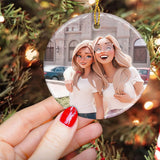 Congrats On Being My Favorite - Gift for friend - Personalized Ceramic Circle Ornament