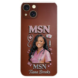 Any Title - Gifts For Nurse, Doctor - Personalized Nurse 3D Embossed Leather Phone Case