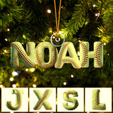 Softball Name Ornament - Personalized Softball Custom Shaped Ornament