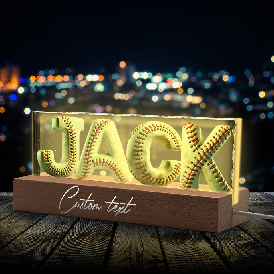 Softball Name - Personalized Softball Custom LED Night Light