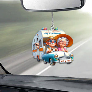 I Want to Hold Your Hand at 80 And Say Baby Let's Go Camping - Personalized Camping Car Ornament