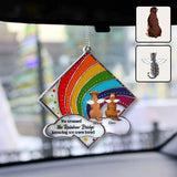Rainbow Bridge Cat Dog Memorial - Personalized Dog Transparent Car Ornament