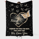 Whenever You Touch This Heart - Personalized Mother's Day Grandma Blanket