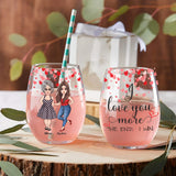 Love You More - Personalized Mother's Day Mother All Over Wine Glass