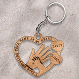 I Have Engraved Your Name In My Heart - Personalized Father's Day Father Keychain (Printed On Both Sides)