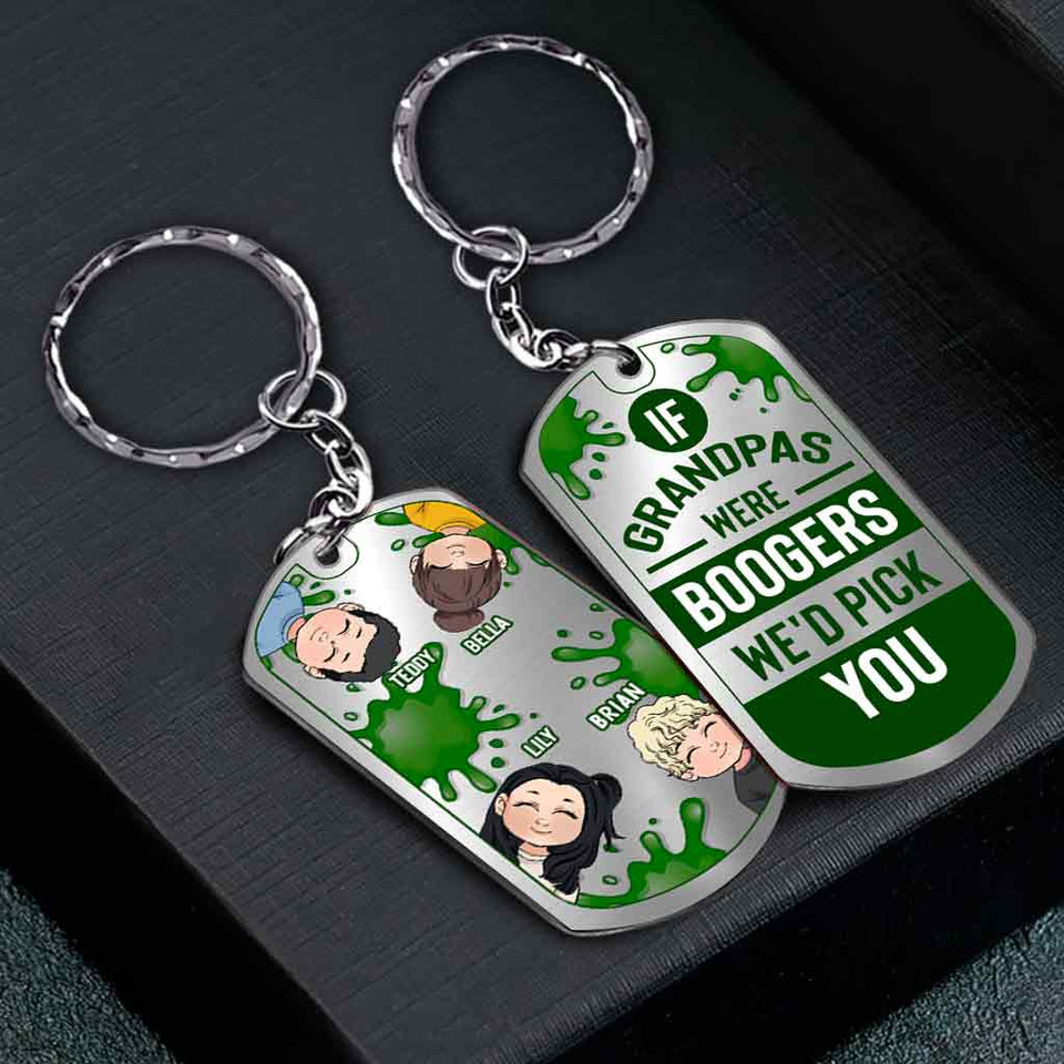 We' Pick You - Personalized Father's day Grandpa Stainless Steel Keychain