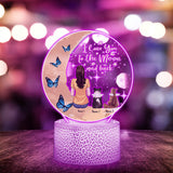 I Love You To The Moon And Back - Personalized Dog Shaped Plaque Light Base