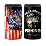 Fishing US Flag - Personalized Fishing Can Cooler