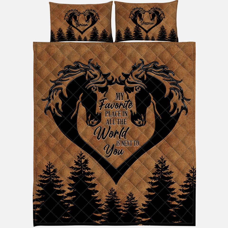 Next To You - Personalized Horse Quilt Set