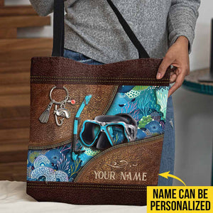 Love The Ocean - Scuba Diving Personalized Tote Bag
