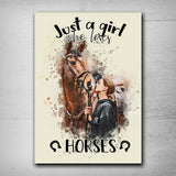 Just A Girl Who Loves Horses - Personalized Horse Rectangle Metal Sign